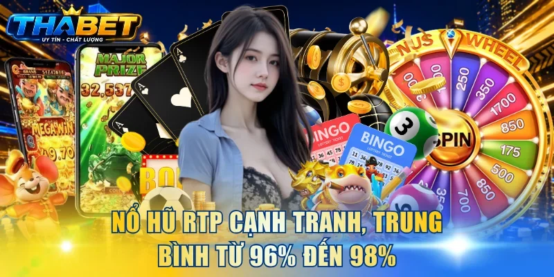 Nổ hũ RTP cạnh tranh, trung bình từ 96% đến 98%